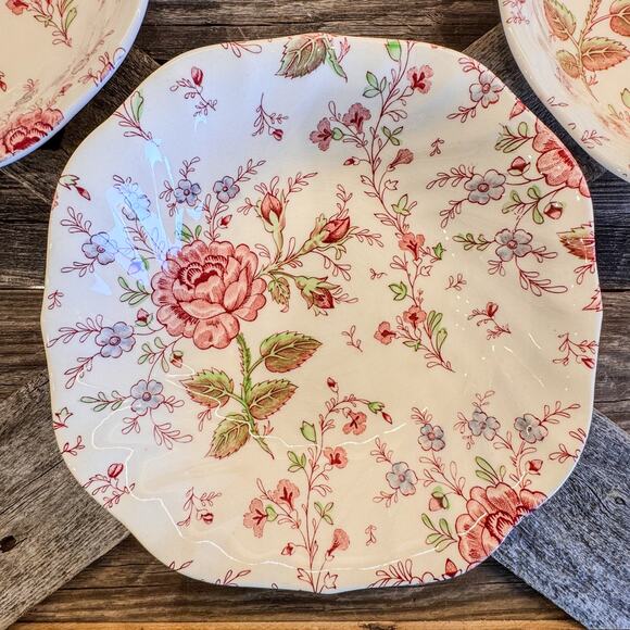 Set of 3-Johnson Brothers, 1930’s Rose Chintz Collection-Coupe Cereal Bowls-7.5” - Picture 7 of 10